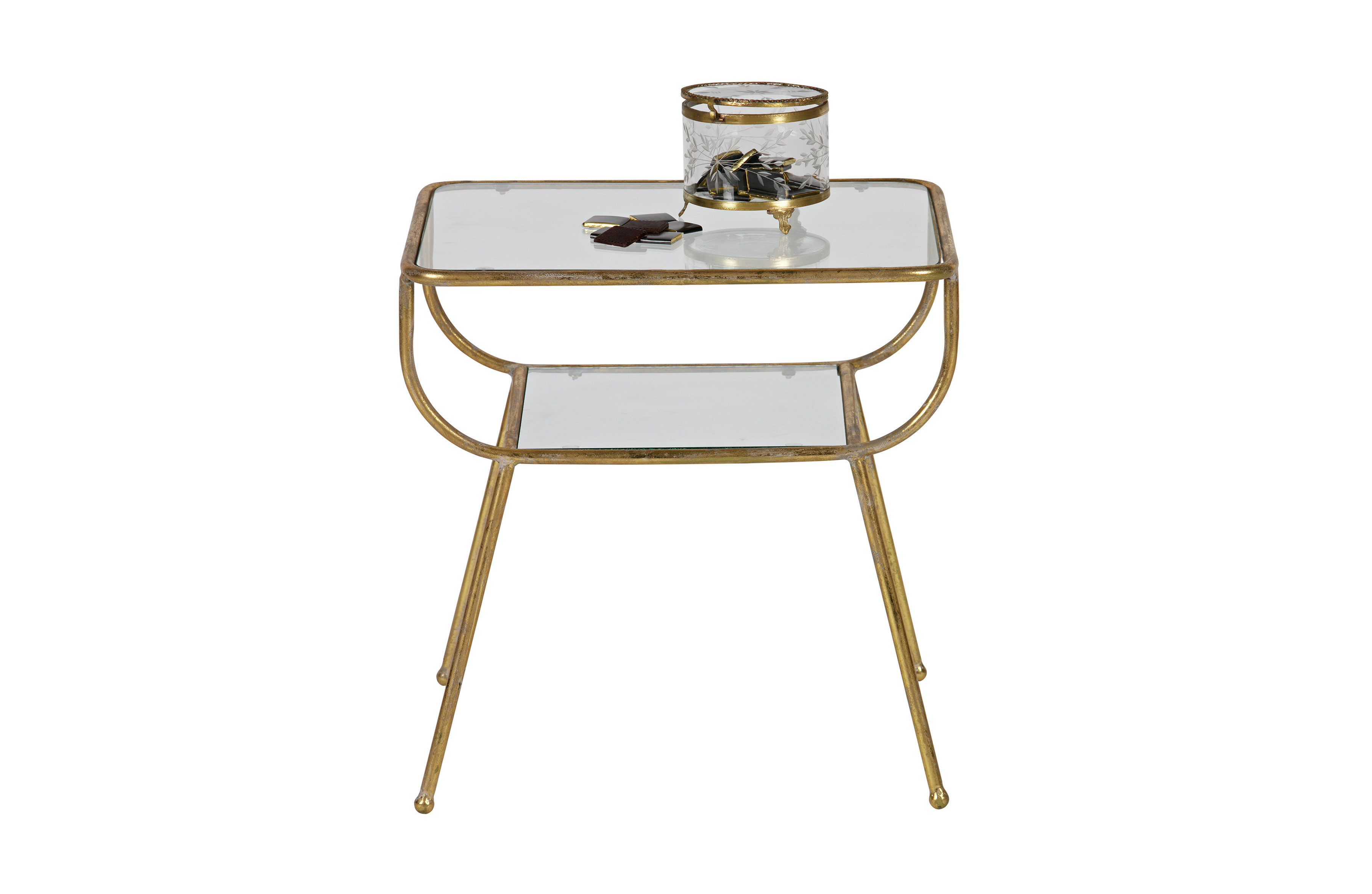 Rent a Side table Amazing metalglass antique brass? Rent at KeyPro furniture rental!